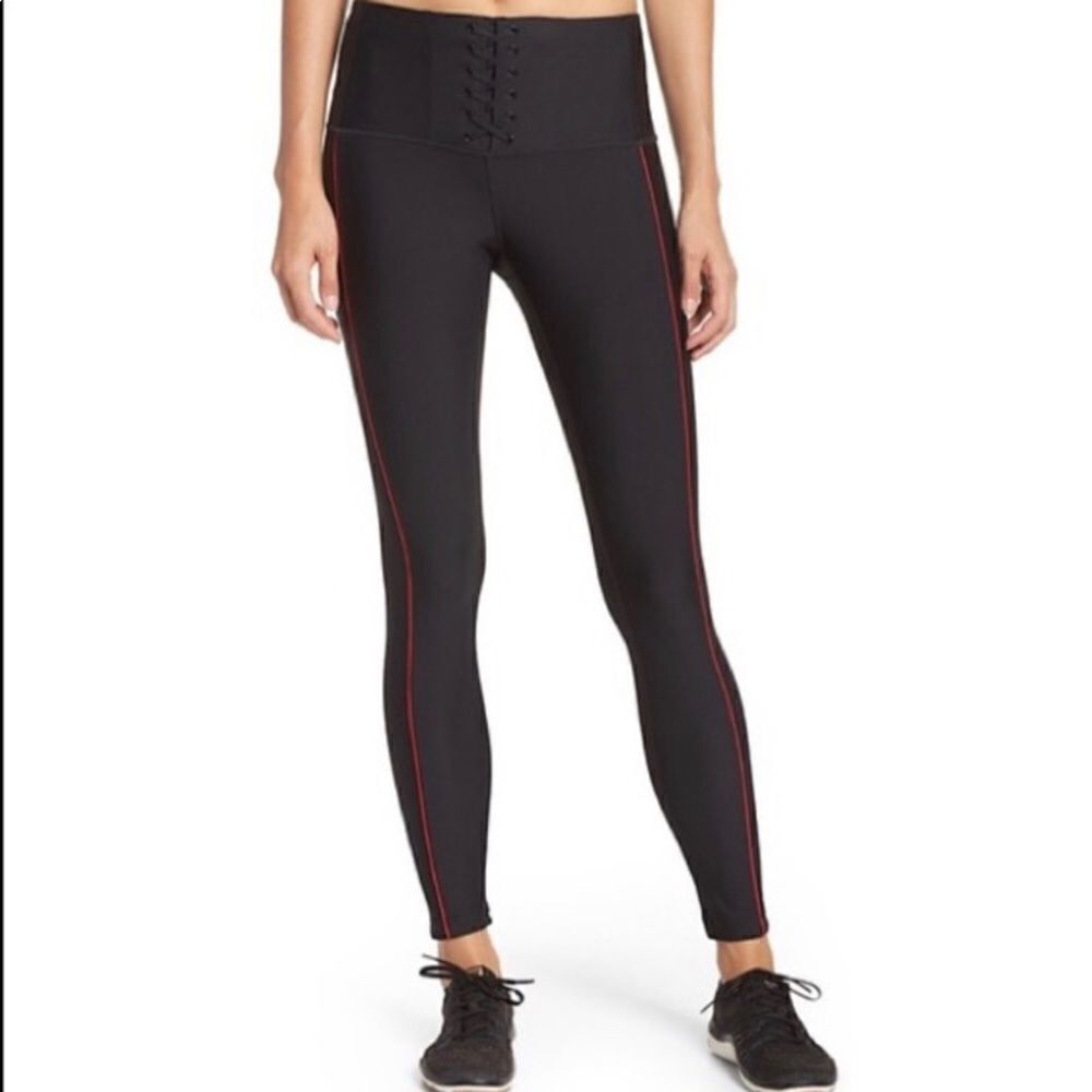 Zella Waist Lace-Up Ankle Leggings || size Small